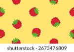 Cute raspberry fruits pattern background vector design