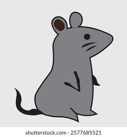 Cute Rat Animal doodle Art