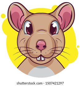 cute rat avatar with yellow background