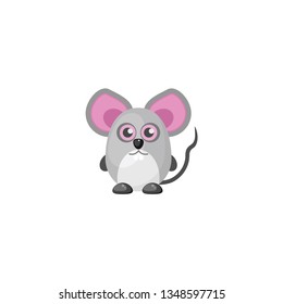 Cute rat cartoon character vector on a white background
