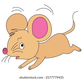 Cute rat cartoon vector illustration