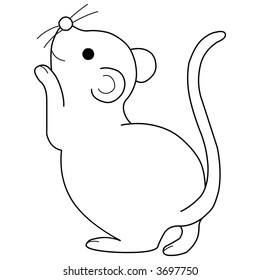 Cute rat character vertor illustration.