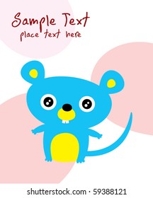 cute rat doll card