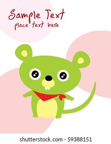 cute rat doll card