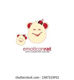 Cute rat face expression icon. Emoticon illustration icons. Emoticon isolated on white background. Suitable for online shop websites