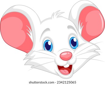 Cute rat face with smiley face illustration