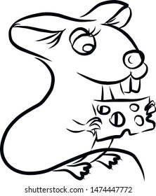 cute rat fast sketch. simple illustration