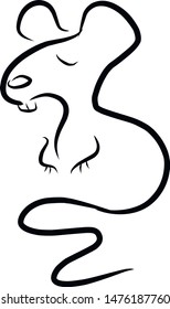 cute rat fast sketch. simple illustration