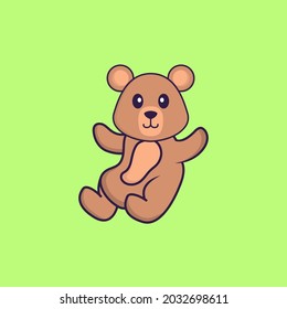 Cute rat is flying. Animal cartoon concept isolated. Can used for t-shirt, greeting card, invitation card or mascot.
