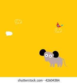 cute rat greeting card