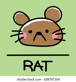 Cute rat hand-drawn style,drawing,hand drawn vector illustration.