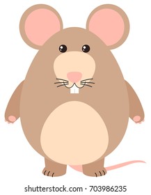 Cute rat with happy face illustration