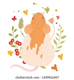 Cute rat. Happy New Year and Merry Christmas.