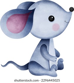Cute Rat illustration isolated on transparent background
