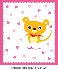 cute rat love card