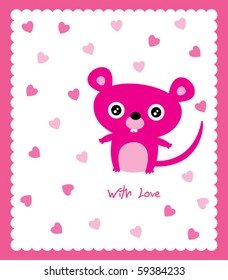 cute rat love card