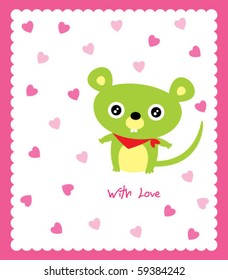 cute rat love card