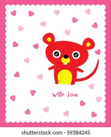 cute rat love card
