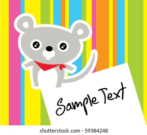 cute rat message card
