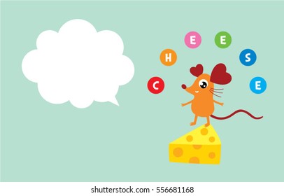 cute rat mouse greeting card vector
