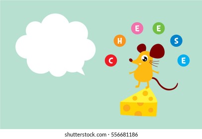 cute rat mouse greeting card vector