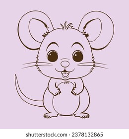 cute rat or Mouse vector file making by illustrator. 