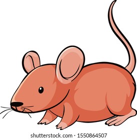Cute rat on white background illustration