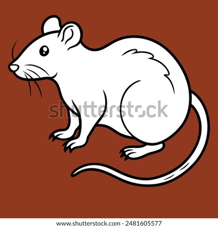 Cute Rat outline sketch vector illustration. bunny line art doodle in different poses
