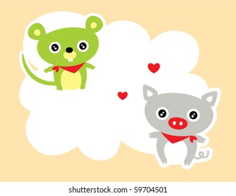 cute rat and pig love