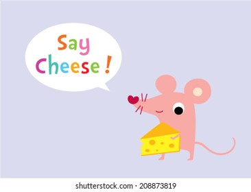 cute rat says cheese card