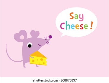 cute rat says cheese card