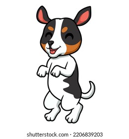 Cute rat terrier dog cartoon standing