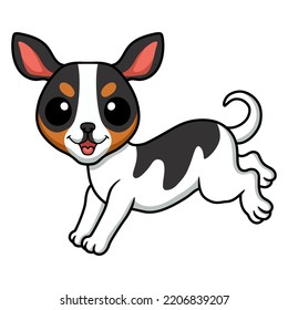 Cute rat terrier dog cartoon