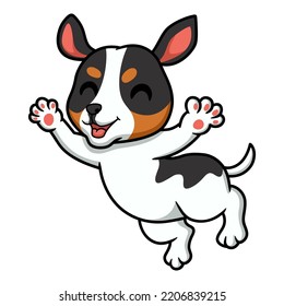 Cute rat terrier dog cartoon posing