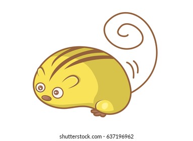Cute Rat . Vector Illustration. Isolated on white background.