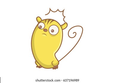 Cute Rat . Vector Illustration. Isolated on white background.