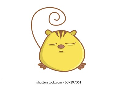 Cute Rat . Vector Illustration. Isolated on white background.