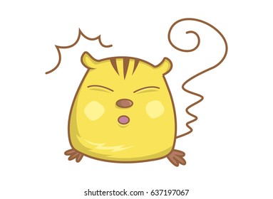 Cute Rat . Vector Illustration. Isolated on white background.