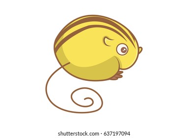 Cute Rat . Vector Illustration. Isolated on white background.