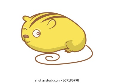 Cute Rat Winking. Vector Illustration. Isolated on white background.