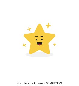 Cute rating star. Vector illustration. Flat design.