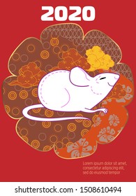 Cute rat/mouse cartoon character mascot. Happy new year 2020. Year of the rat.