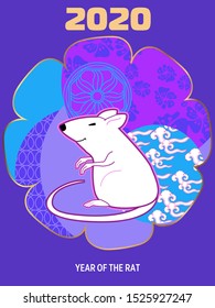Cute rat/mouse cartoon character mascot. Happy new year 2020. Year of the rat. 
