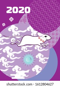 Cute rat/mouse cartoon character mascot. Happy new year 2020. Year of the rat. 