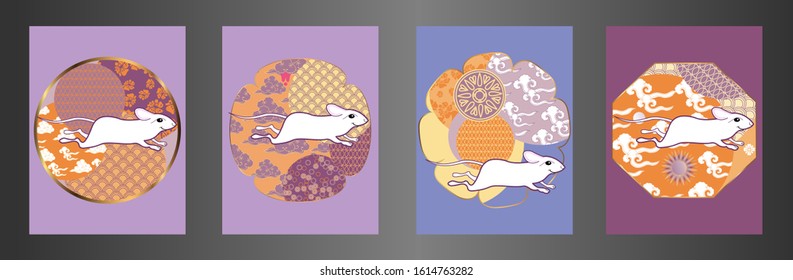 Cute rat/mouse cartoon character mascot. Happy new year 2020. Year of the rat. 