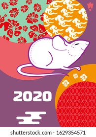 Cute rat/mouse cartoon character mascot. Happy new year 2020. Year of the rat. 