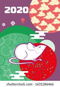 Cute rat/mouse cartoon character mascot. Happy new year 2020. Year of the rat. 