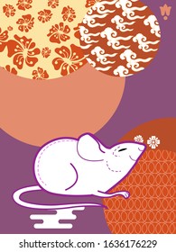 Cute rat/mouse cartoon character mascot. Happy new year 2020. Year of the rat. 