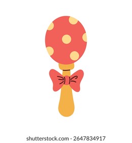 Chatice bonito para bebês recém-nascidos ilustração vetor plana. Brinquedo de desenho animado para bebês isolados sobre fundo branco. Infância, conceito de entretenimento