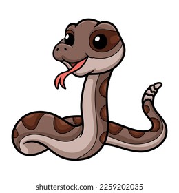 Cute rattlesnake cartoon on white background